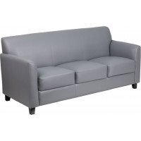 Flash Furniture BT-827-3-GY-GG Hercules Diplomat Series Leather Sofa in Grey